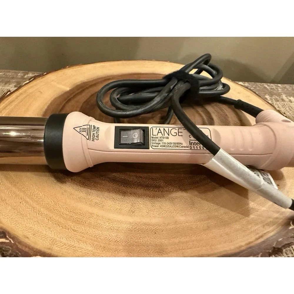 L'ange Hair Ondulé Curling Wand Pink Blush 32mm Titanium Barrel Swivel Cord